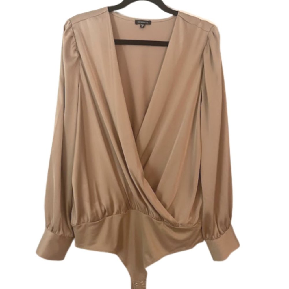 Dynamite champagne/blush wrap-style bodysuit XL